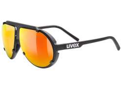 Uvex Esntl Pina Fietsbril Mirror Rood - Mat Zwart