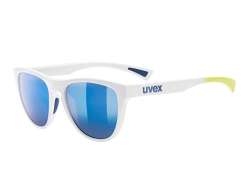 Uvex Esntl Spirit Cycling Glasses Mirror Blue - Matt White