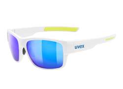 Uvex Esntl Urban Cycling Glasses Mirror Blue - Matt White