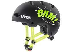 Uvex Kid 4 Style B&oslash;rn Cykelhjelm Bam Sort/Lime - 55-58 cm