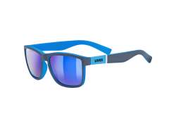 Uvex LGL 39 Cycling Glasses Mirror Blue - Matt Gray Blue