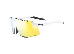 Uvex Pace Stage CV Cycling Glasses Mirror Gold - Matt White
