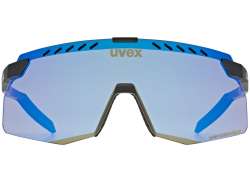 Uvex Pace Stage S CV Fietsbril Mirror Blauw - Mat Zwart
