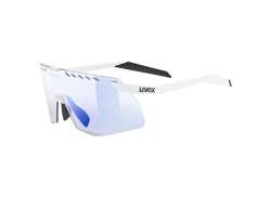 Uvex Pace Stage S V Radsportbrille Mirror Blau - Matt Weiß