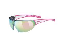 Uvex Sportstyle 204 Cycling Glasses Mirror Pink - White Pink