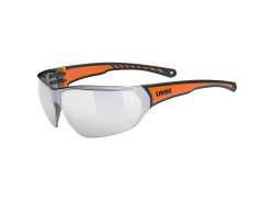 Uvex Sportstyle 204 Cykelbriller Mirror S&oslash;lv - Sort Orange