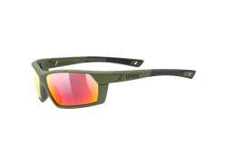 Uvex Sportstyle 225 Cycling Glasses Mirror Red - Olive Matt