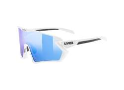 Uvex Sportstyle 231 2.0 骑行眼镜 Mirror 蓝色 - 哑光 白色