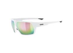 Uvex Sportstyle 238 Cycling Glasses Mirror Pink - Matt White