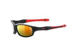 Uvex Sportstyle 507 Cycling Glasses  - Matt Black/Red