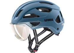 Uvex Stride Visor サイクリング ヘルメット マット ブルー - 53-56 cm