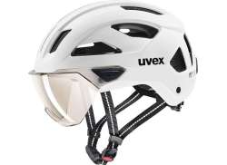 Uvex Stride Visor サイクリング ヘルメット マット ホワイト - 53-56 cm