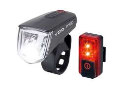 VDO Eco 라이트 M90 FL 라이트 세트 LED USB - 블랙