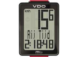 VDO M1.1 Ciclo-Computador Sem Fios - Preto/Vermelho