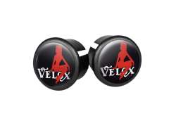 Velox Bar End Cap Pin-Up - Black/Red (2)