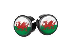 Velox Bar End Cap Wales - White/Green/Red (2)