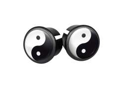 Velox Bar End Cap Yin &amp; Yang - Black/White (2)