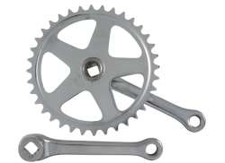 Vinty Guarnitura 130 mm 36T Senza Chiavetta - Argento