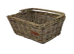 Wicked Bicycle Basket Rattan 45 x 33 x 19cm - Gray