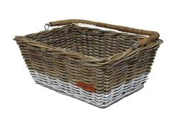 Wicked Bicycle Basket Rattan 45 x 33 x 19cm - Gray/White