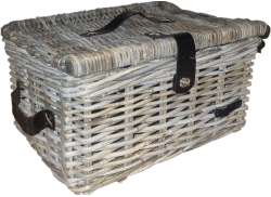 Wicked Bicycle Basket With Flap 50x40x30cm - Gray (L)