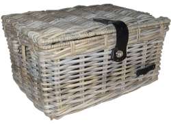 Wicked Bicycle Basket With Flap Large - Gray