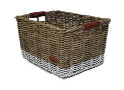 Wicked XL Bicycle Basket 50 x 40 x 30cm Rattan - Gray/White