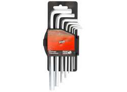 Wisvo Allen Key Tool Set 1.5-10mm 9-Parts- Silver