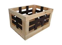 Woodybox Přepravka Na Kolo 20L Dřevo/Kůže - Hnědá