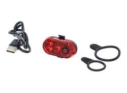XLC Altair Plus R26+ Zadn&iacute; Světlo LED Baterie USB - Červen&aacute;