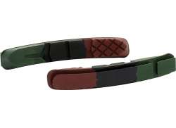 XLC Brake Rubber 72mm V-Brake Green/Black/Brown (4)