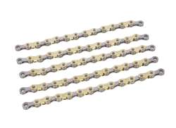 XLC CC-C08 Lanț De Bicicletă 11/128" 10V 114 Legături - Auriu/Argintiu