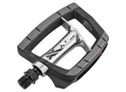 XLC Comfort Pedal Antiderrapante Alum&iacute;nio - Preto/Prata
