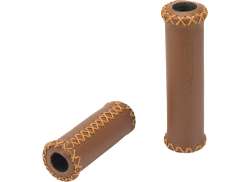 XLC Grip Leather 128/92mm - Brown (2)