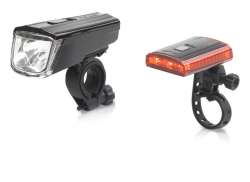 XLC Titania CL-S16 Sada Světel LED Baterie USB - Čern&aacute;